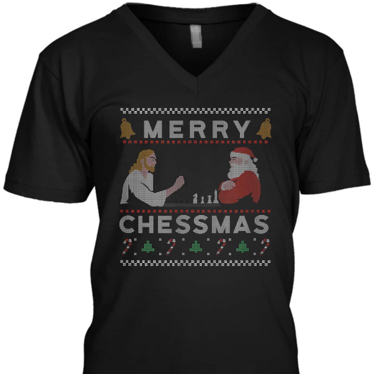 Jesus And Santa Playing Chess Merry Chessmas Christmas Chess T-Shirt Jesus And Santa Playing Chess Merry Chessmas Christmas Chess T-Shirt