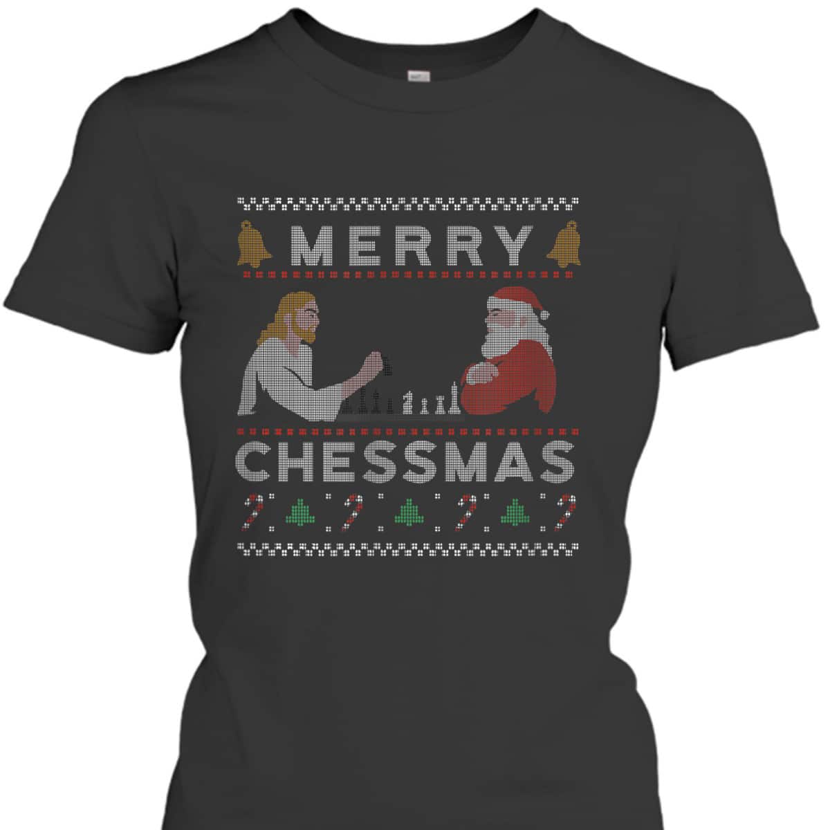 Jesus And Santa Playing Chess Merry Chessmas Christmas Chess T-Shirt Jesus And Santa Playing Chess Merry Chessmas Christmas Chess T-Shirt