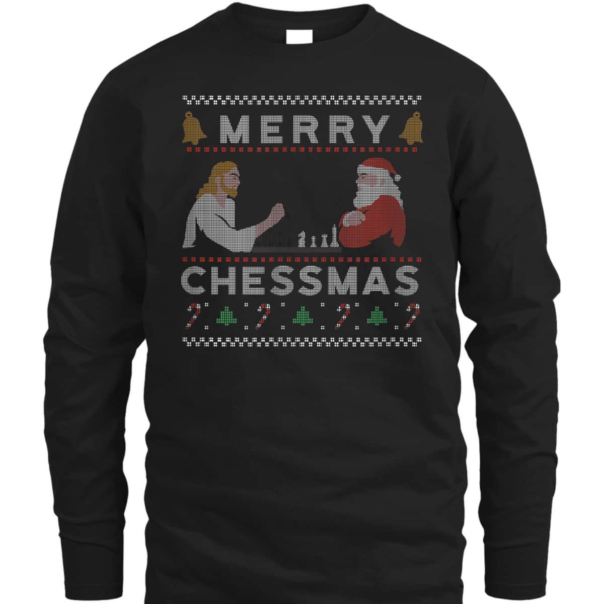 Jesus And Santa Playing Chess Merry Chessmas Christmas Chess T-Shirt Jesus And Santa Playing Chess Merry Chessmas Christmas Chess T-Shirt