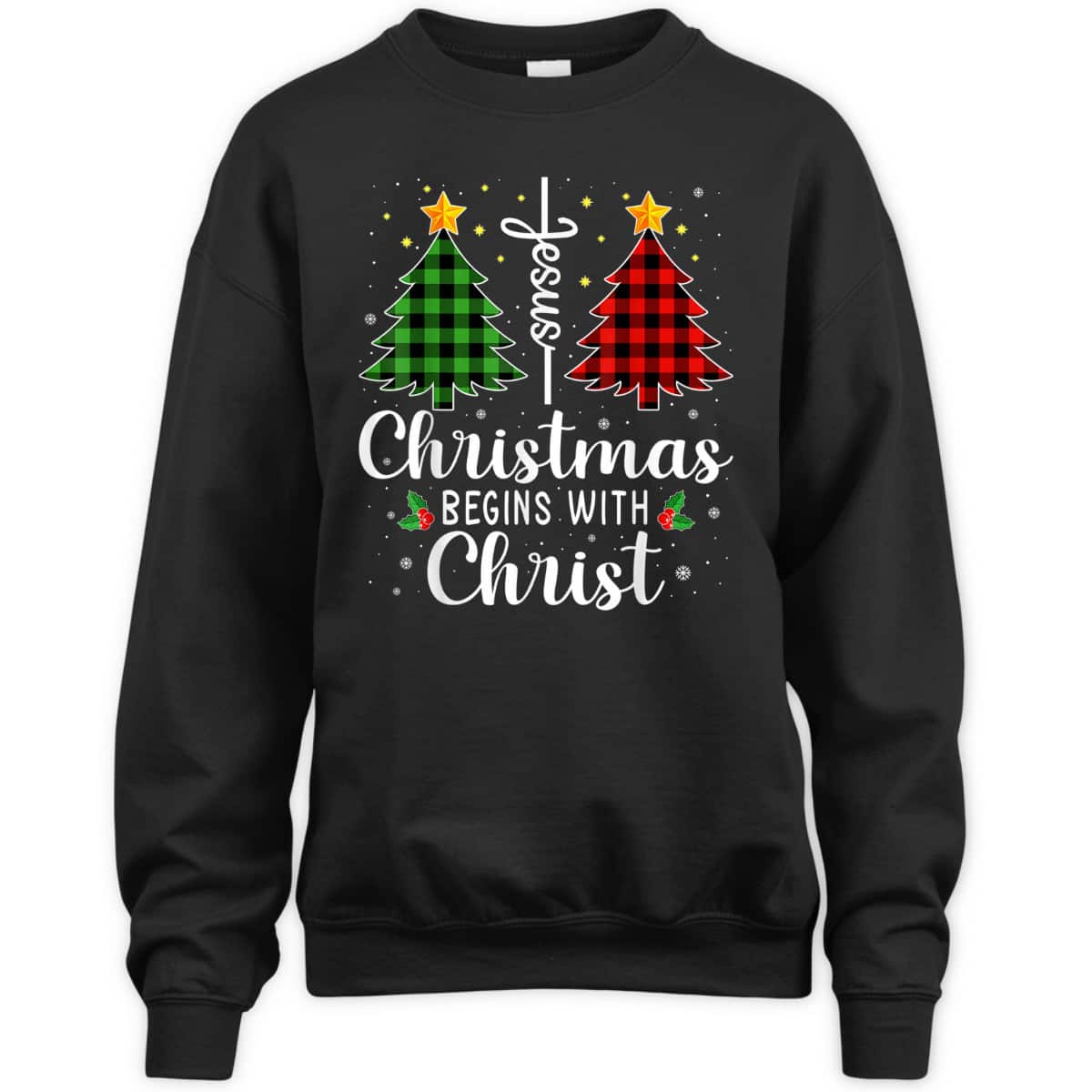 Christmas Begins With Christ Jesus Cross Christian T-Shirt Christmas Begins With Christ Jesus Cross Christian T-Shirt
