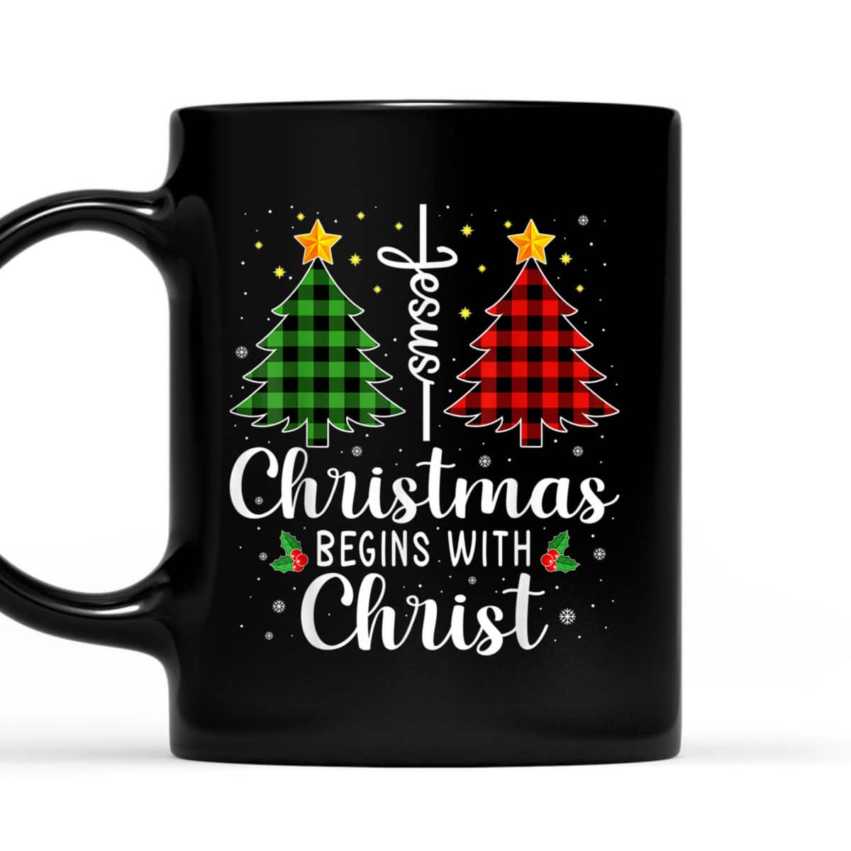 Christmas Begins With Christ Jesus Cross Christian T-Shirt Christmas Begins With Christ Jesus Cross Christian T-Shirt