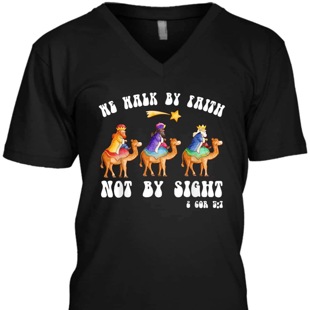 Christian Bible Christmas We Walk By Faith Not By Sight Bible Verse T-Shirt Christian Bible Christmas We Walk By Faith Not By Sight Bible Verse T-Shirt