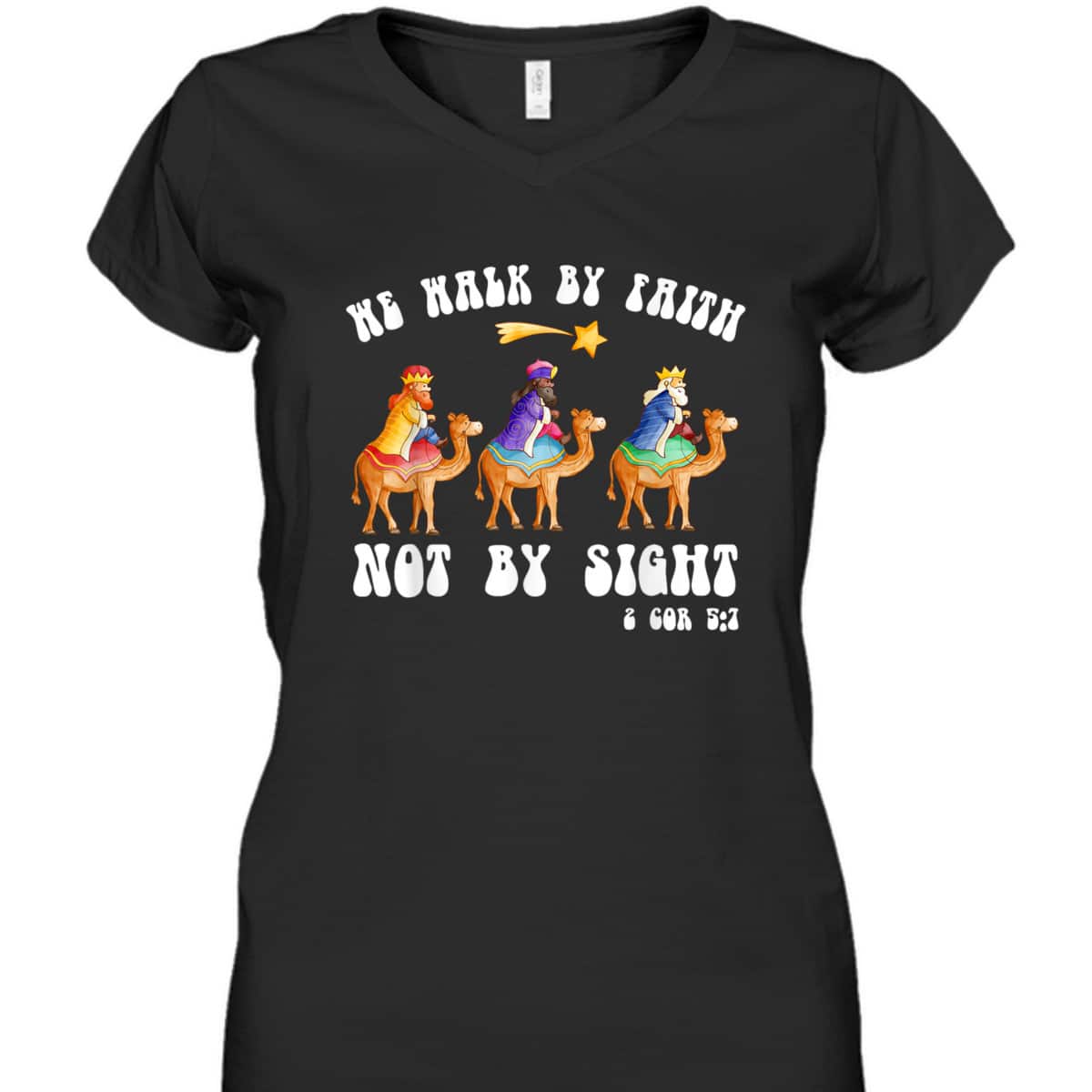 Christian Bible Christmas We Walk By Faith Not By Sight Bible Verse T-Shirt Christian Bible Christmas We Walk By Faith Not By Sight Bible Verse T-Shirt