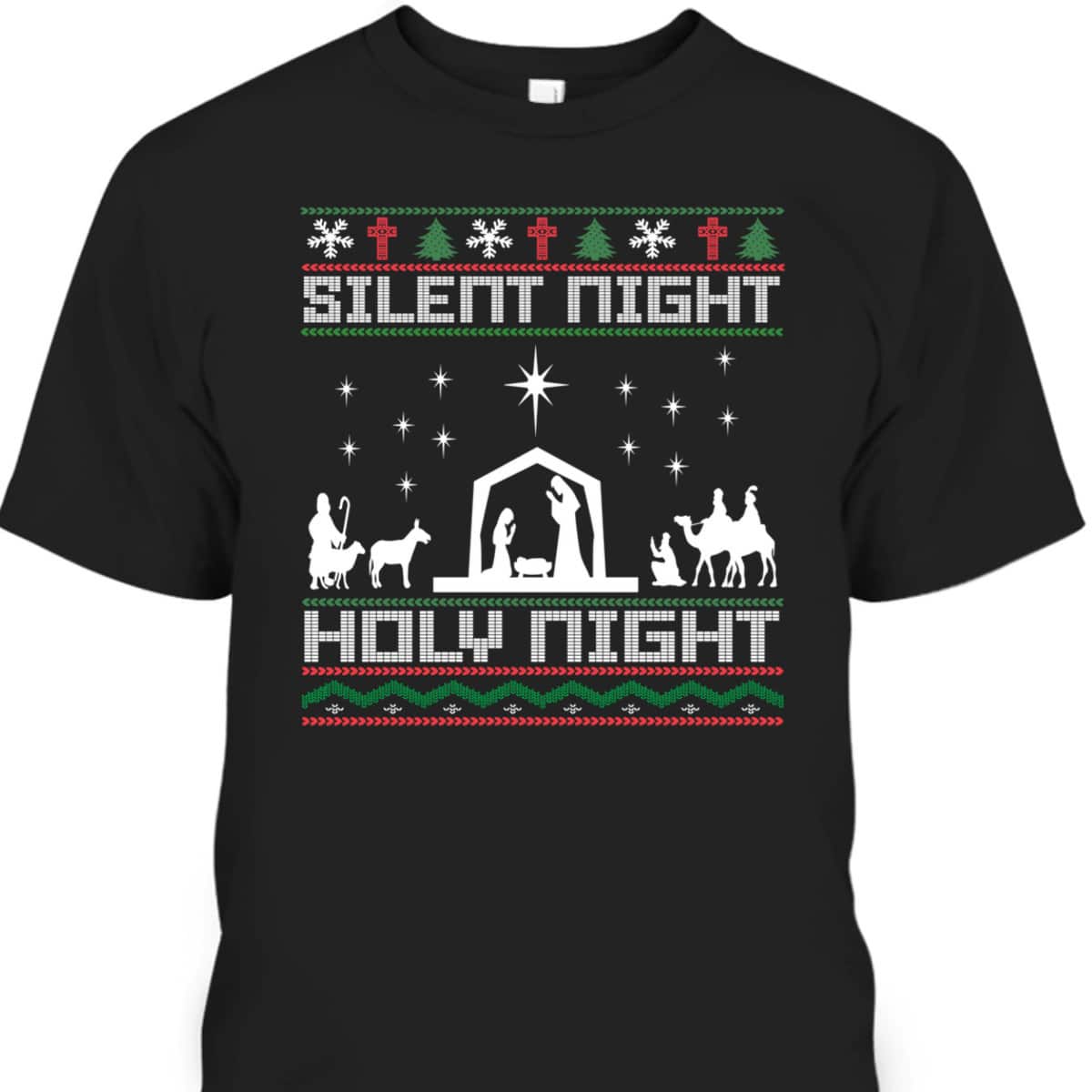 Christian Religious Christmas Xmas Silent Night Holy Night T-Shirt Christian Religious Christmas Xmas Silent Night Holy Night T-Shirt