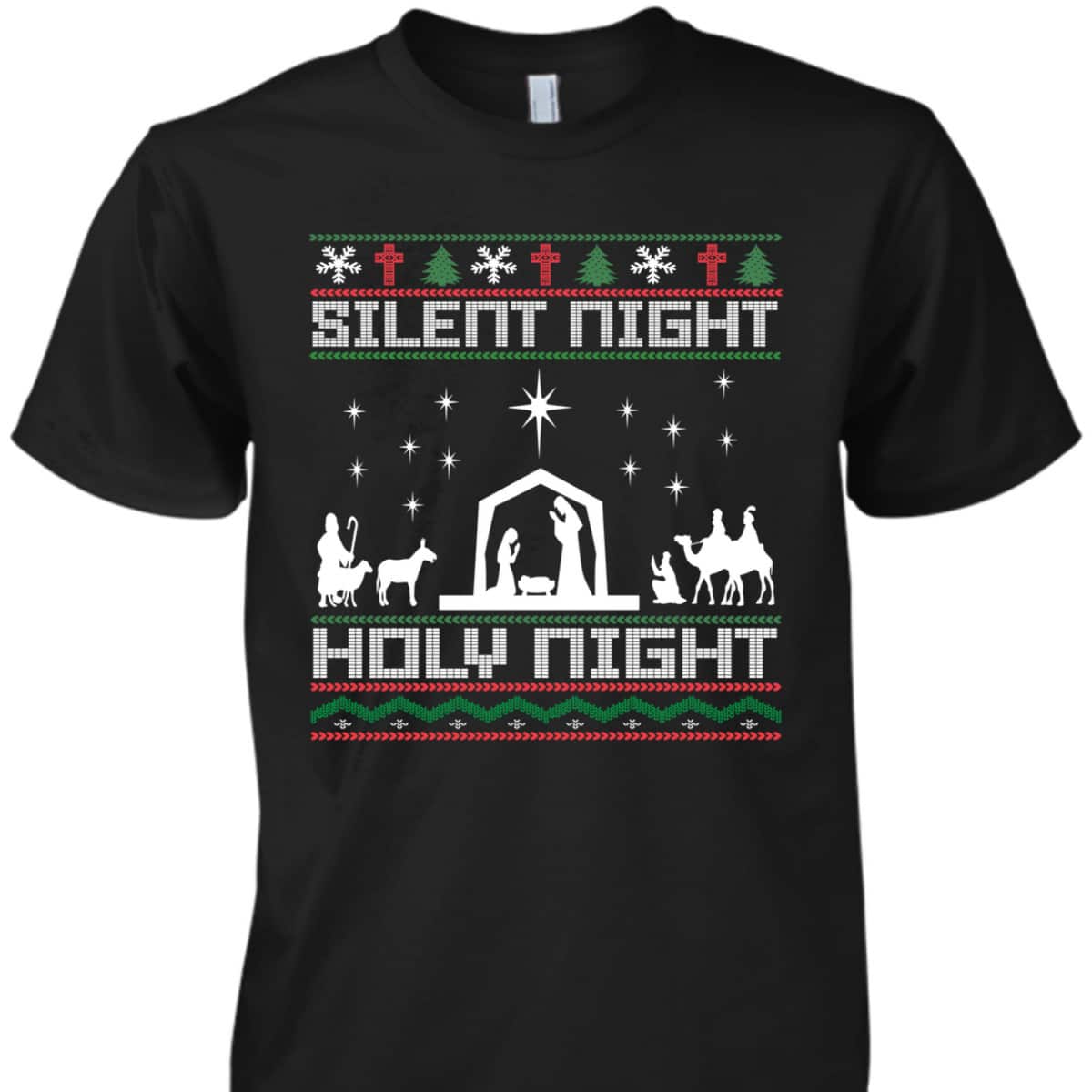 Christian Religious Christmas Xmas Silent Night Holy Night T-Shirt Christian Religious Christmas Xmas Silent Night Holy Night T-Shirt
