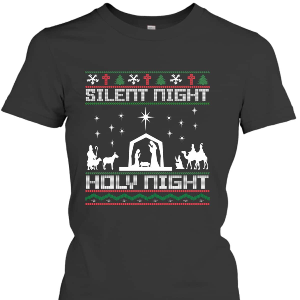 Christian Religious Christmas Xmas Silent Night Holy Night T-Shirt Christian Religious Christmas Xmas Silent Night Holy Night T-Shirt