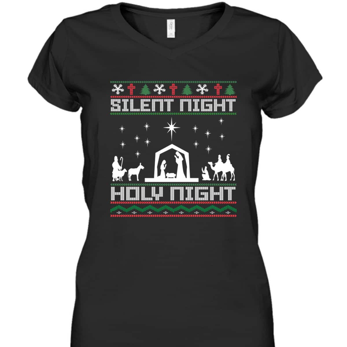 Christian Religious Christmas Xmas Silent Night Holy Night T-Shirt Christian Religious Christmas Xmas Silent Night Holy Night T-Shirt