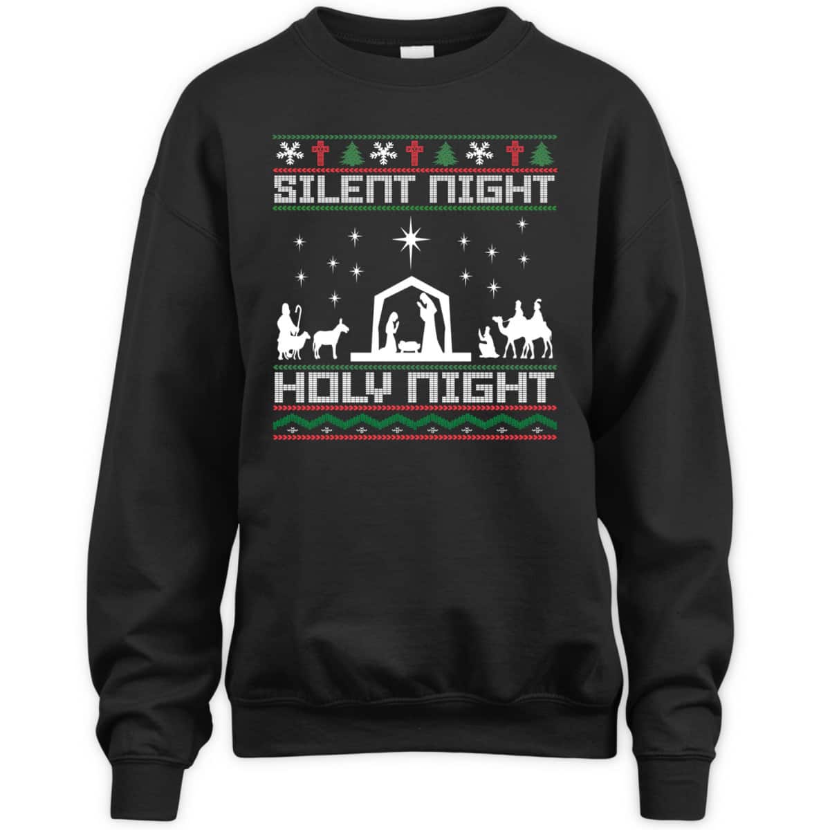 Christian Religious Christmas Xmas Silent Night Holy Night T-Shirt Christian Religious Christmas Xmas Silent Night Holy Night T-Shirt