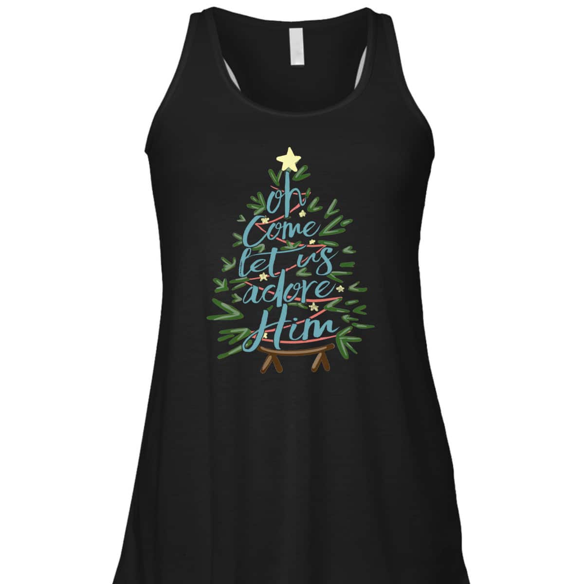 Oh Come Let Us Adore Him Christmas Tree Xmas T-Shirt Oh Come Let Us Adore Him Christmas Tree Xmas T-Shirt