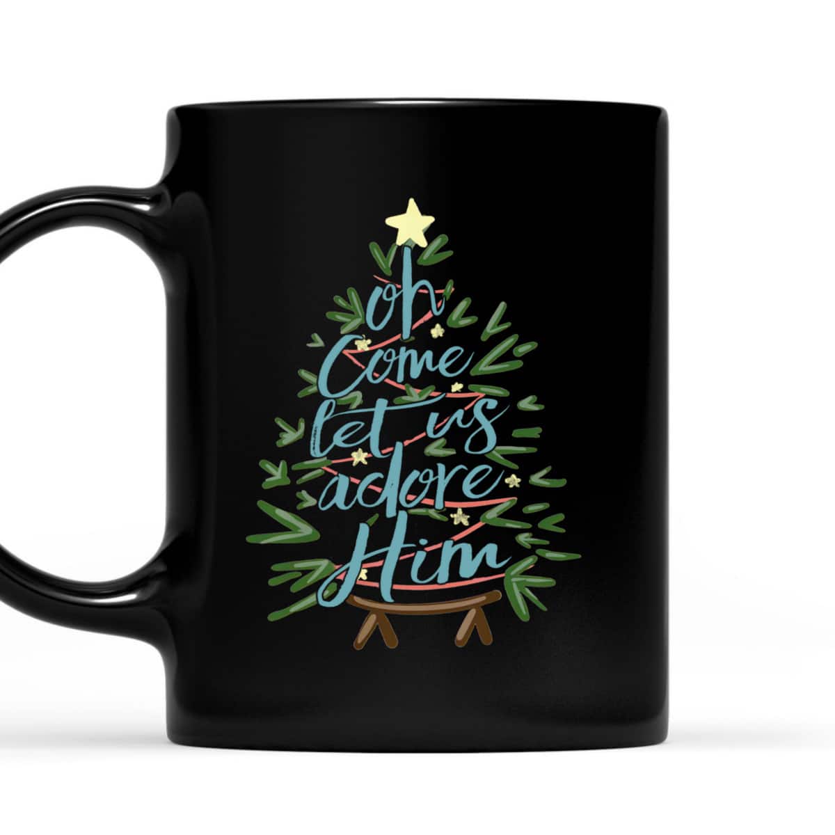 Oh Come Let Us Adore Him Christmas Tree Xmas T-Shirt Oh Come Let Us Adore Him Christmas Tree Xmas T-Shirt