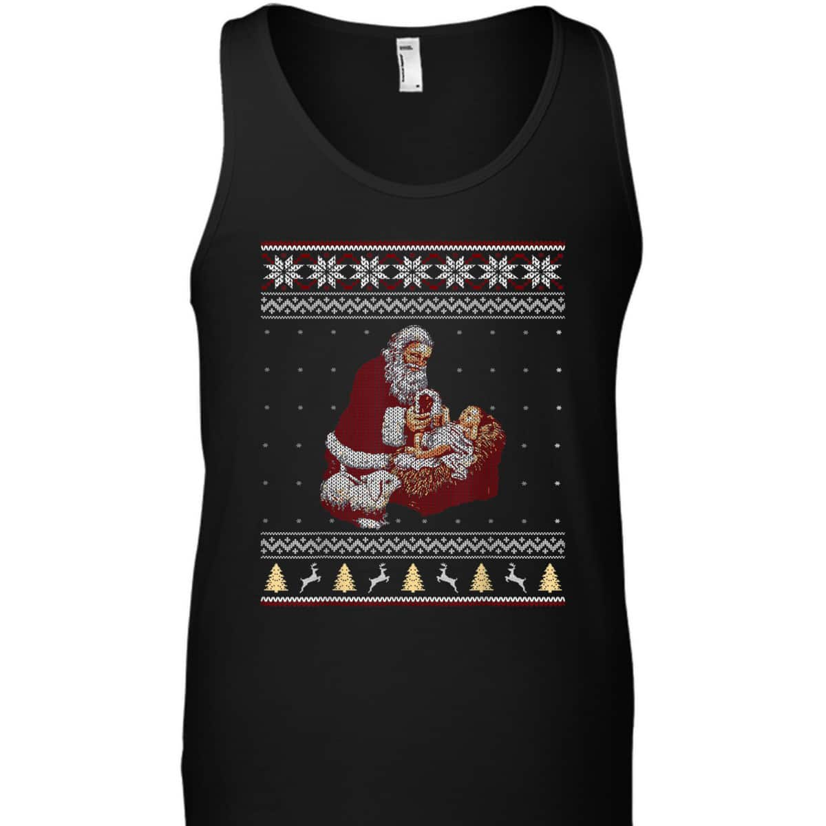 Santa Claus And Baby Jesus In The Manger Christmas Xmas T-Shirt Santa Claus And Baby Jesus In The Manger Christmas Xmas T-Shirt