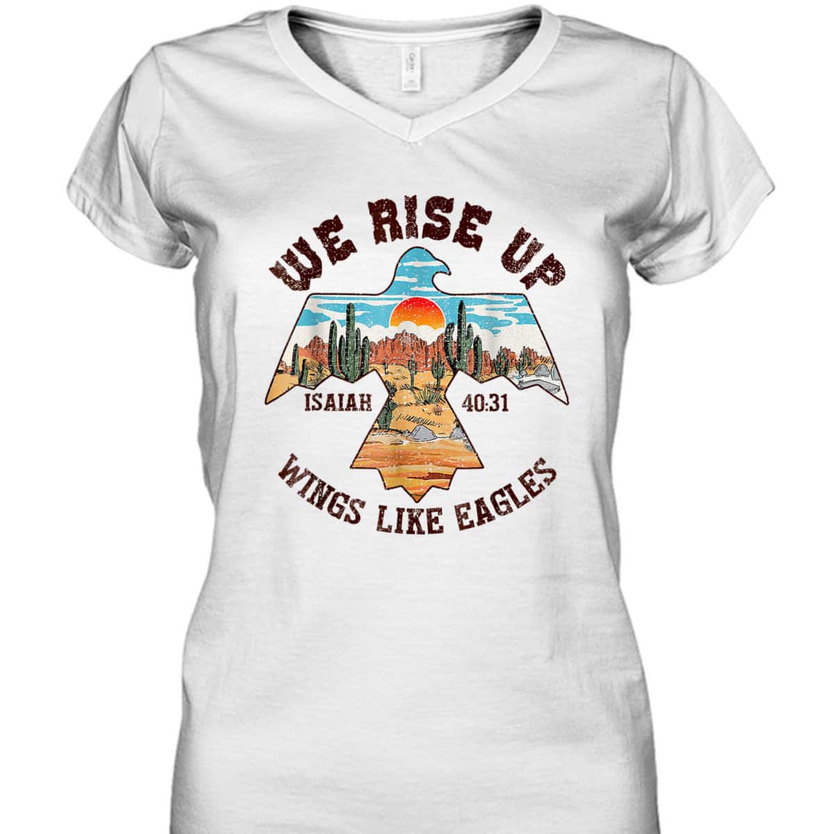 Bible Verse We Rise Up Wings Like Eagles Faith Jesus T-Shirt