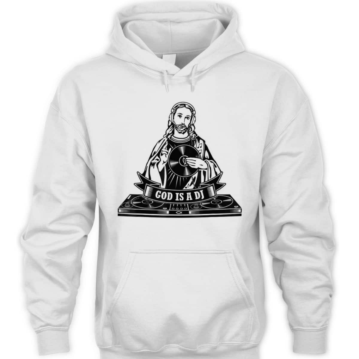God Jesus Is A DJ Motif Funny Christian T-Shirt God Jesus Is A DJ Motif Funny Christian T-Shirt
