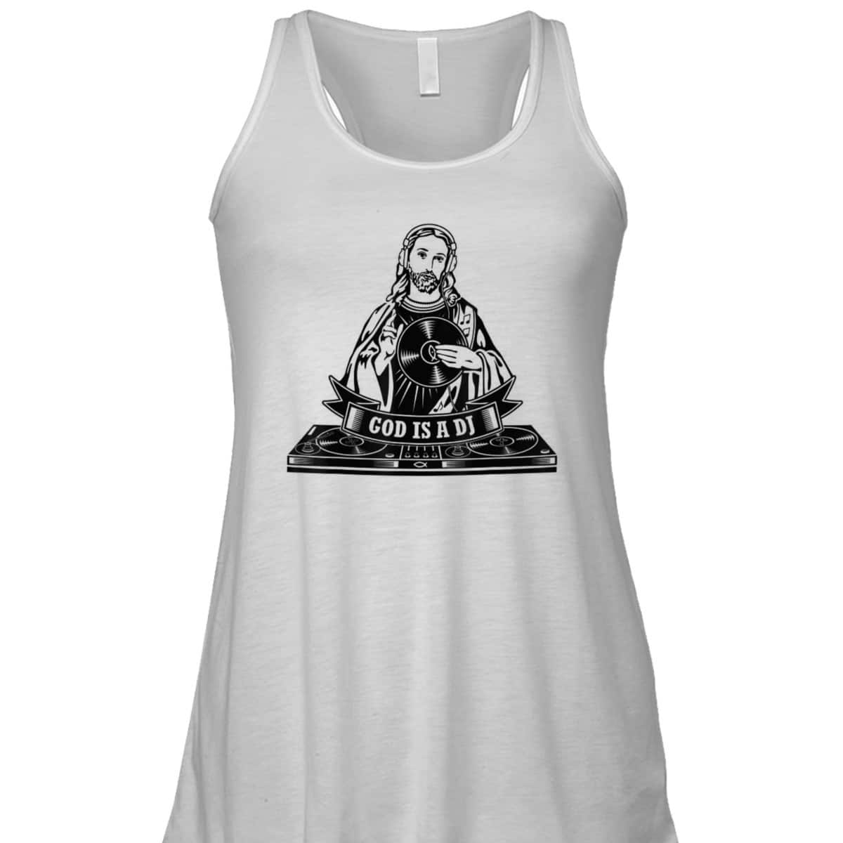 God Jesus Is A DJ Motif Funny Christian T-Shirt God Jesus Is A DJ Motif Funny Christian T-Shirt