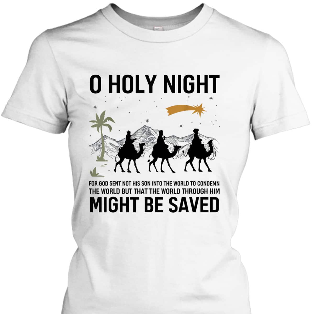 Christmas Christian Bible Verse Holy Night Nativity Jesus T-Shirt Christmas Christian Bible Verse Holy Night Nativity Jesus T-Shirt