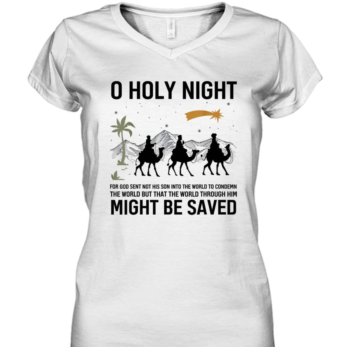 Christmas Christian Bible Verse Holy Night Nativity Jesus T-Shirt Christmas Christian Bible Verse Holy Night Nativity Jesus T-Shirt