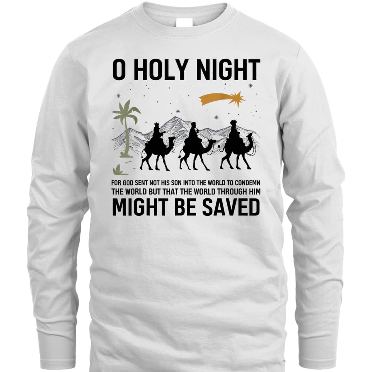 Christmas Christian Bible Verse Holy Night Nativity Jesus T-Shirt Christmas Christian Bible Verse Holy Night Nativity Jesus T-Shirt