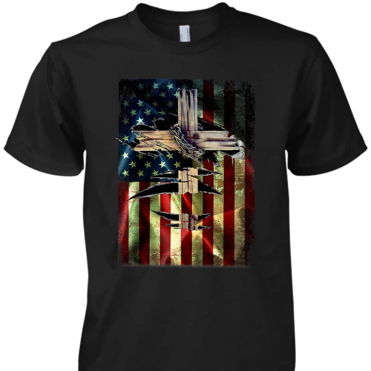 Christian Patriotic US Flag Christianity Cross T-Shirt Christian Patriotic US Flag Christianity Cross T-Shirt