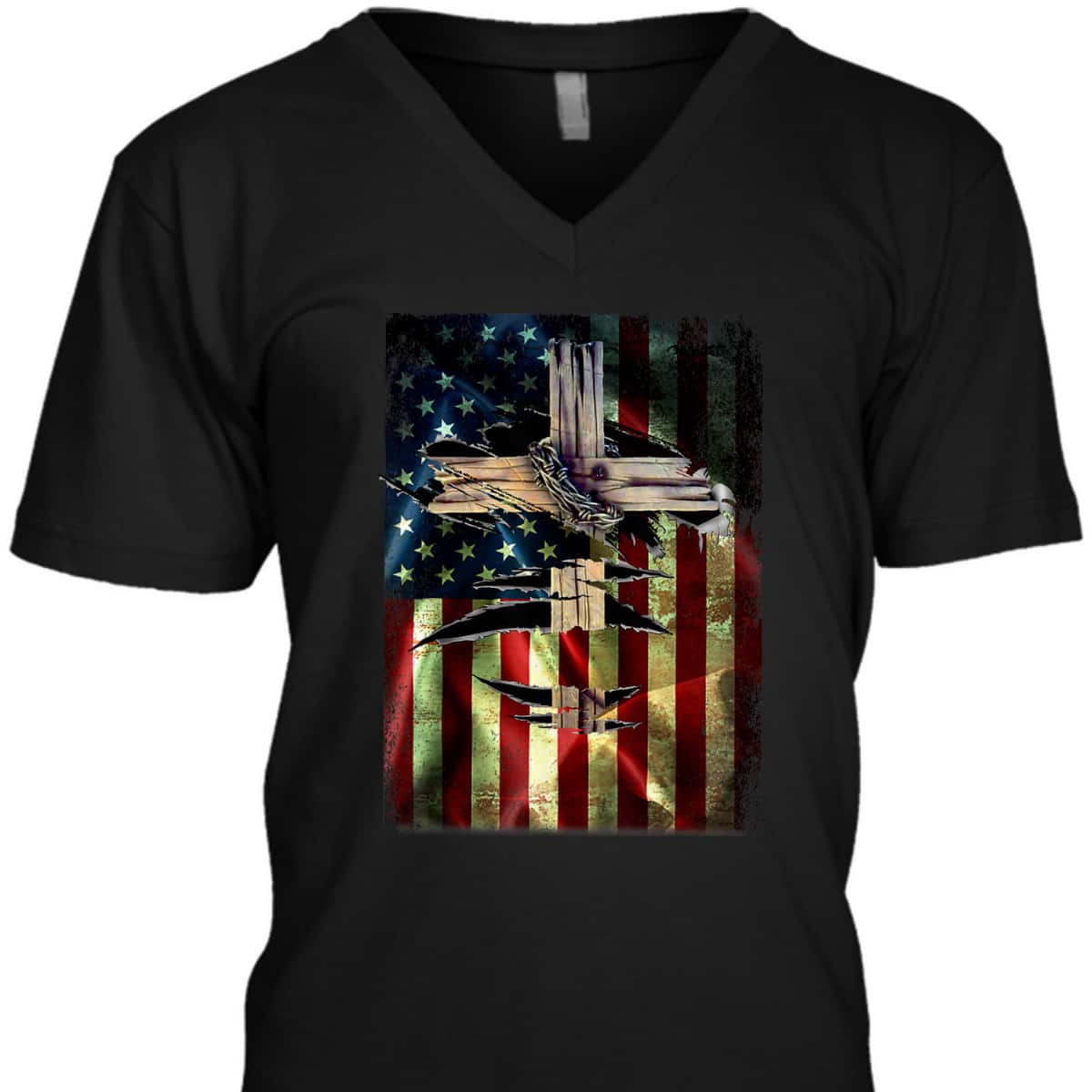 Christian Patriotic US Flag Christianity Cross T-Shirt Christian Patriotic US Flag Christianity Cross T-Shirt