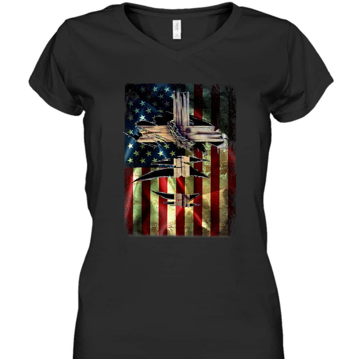Christian Patriotic US Flag Christianity Cross T-Shirt Christian Patriotic US Flag Christianity Cross T-Shirt