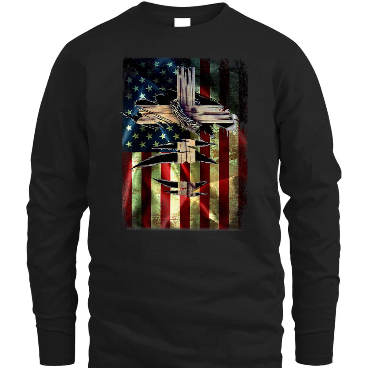 Christian Patriotic US Flag Christianity Cross T-Shirt Christian Patriotic US Flag Christianity Cross T-Shirt