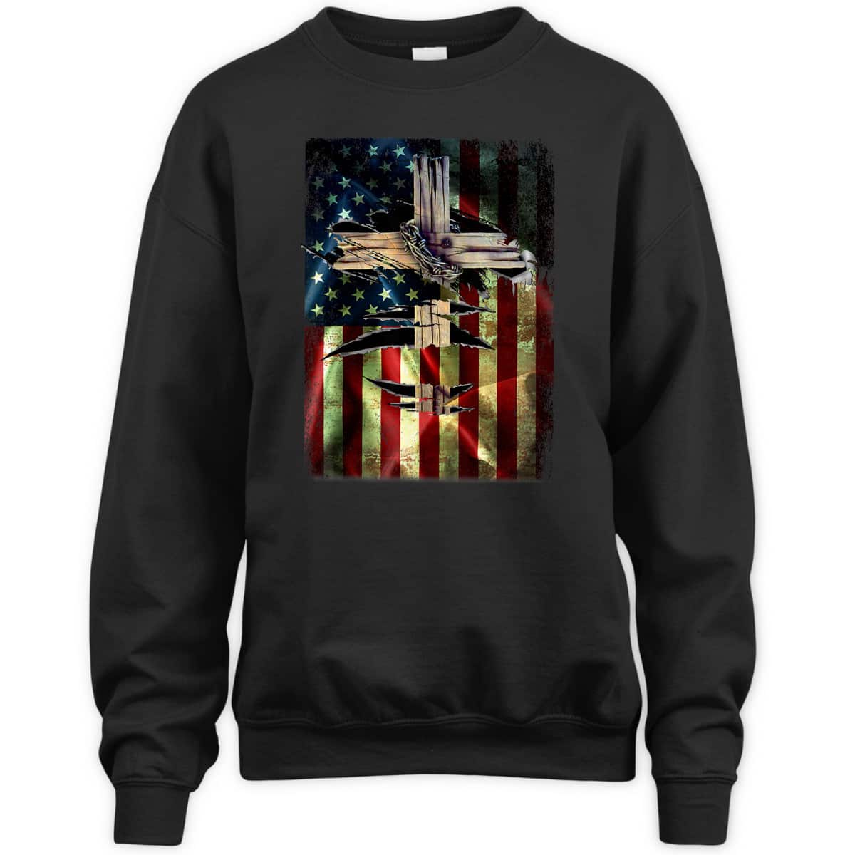 Christian Patriotic US Flag Christianity Cross T-Shirt Christian Patriotic US Flag Christianity Cross T-Shirt