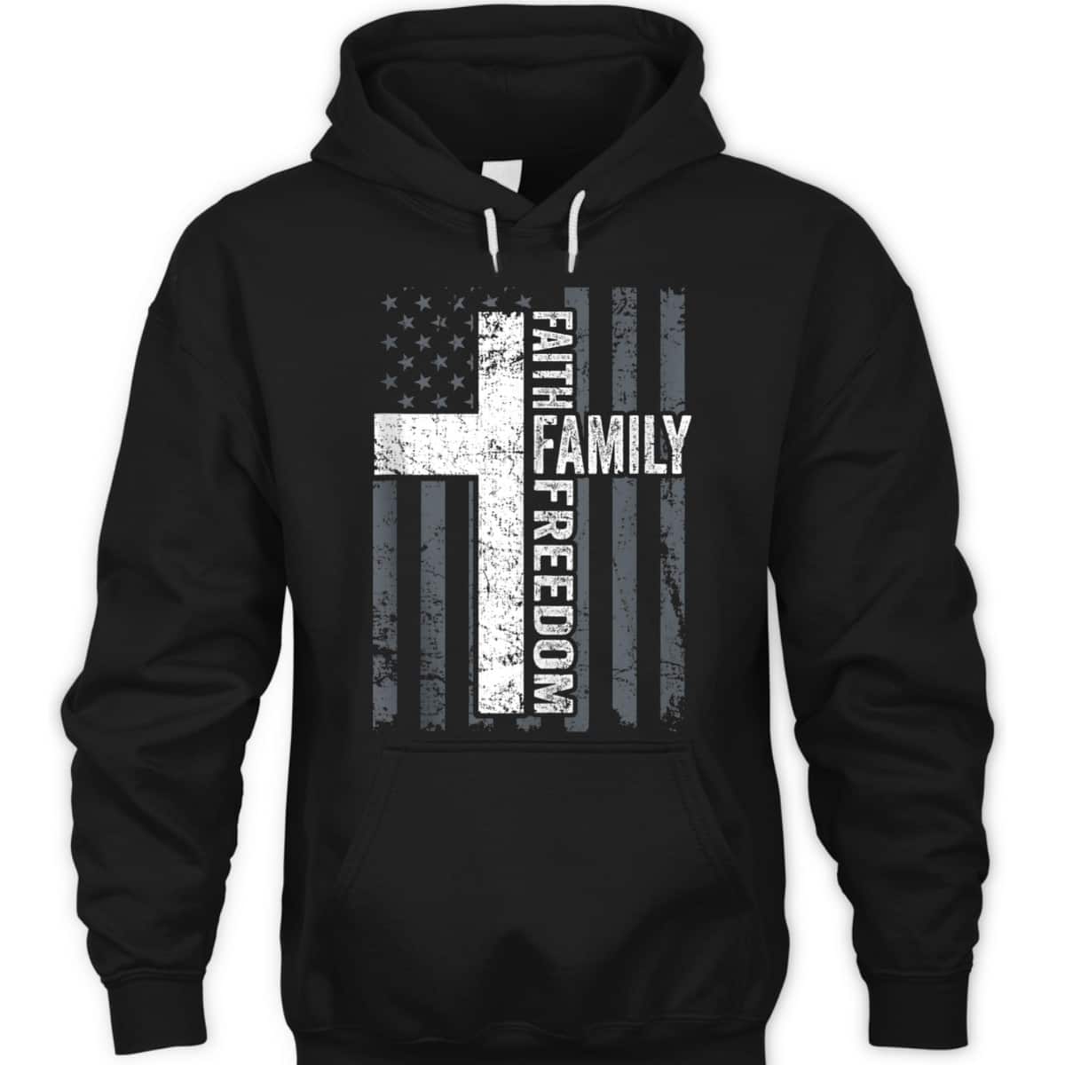 Faith Family And Freedom Patriotic Christian USA Cross Flag T-Shirt Faith Family And Freedom Patriotic Christian USA Cross Flag T-Shirt