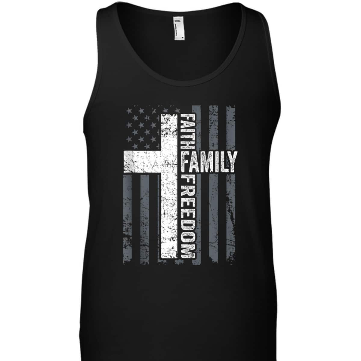 Faith Family And Freedom Patriotic Christian USA Cross Flag T-Shirt Faith Family And Freedom Patriotic Christian USA Cross Flag T-Shirt