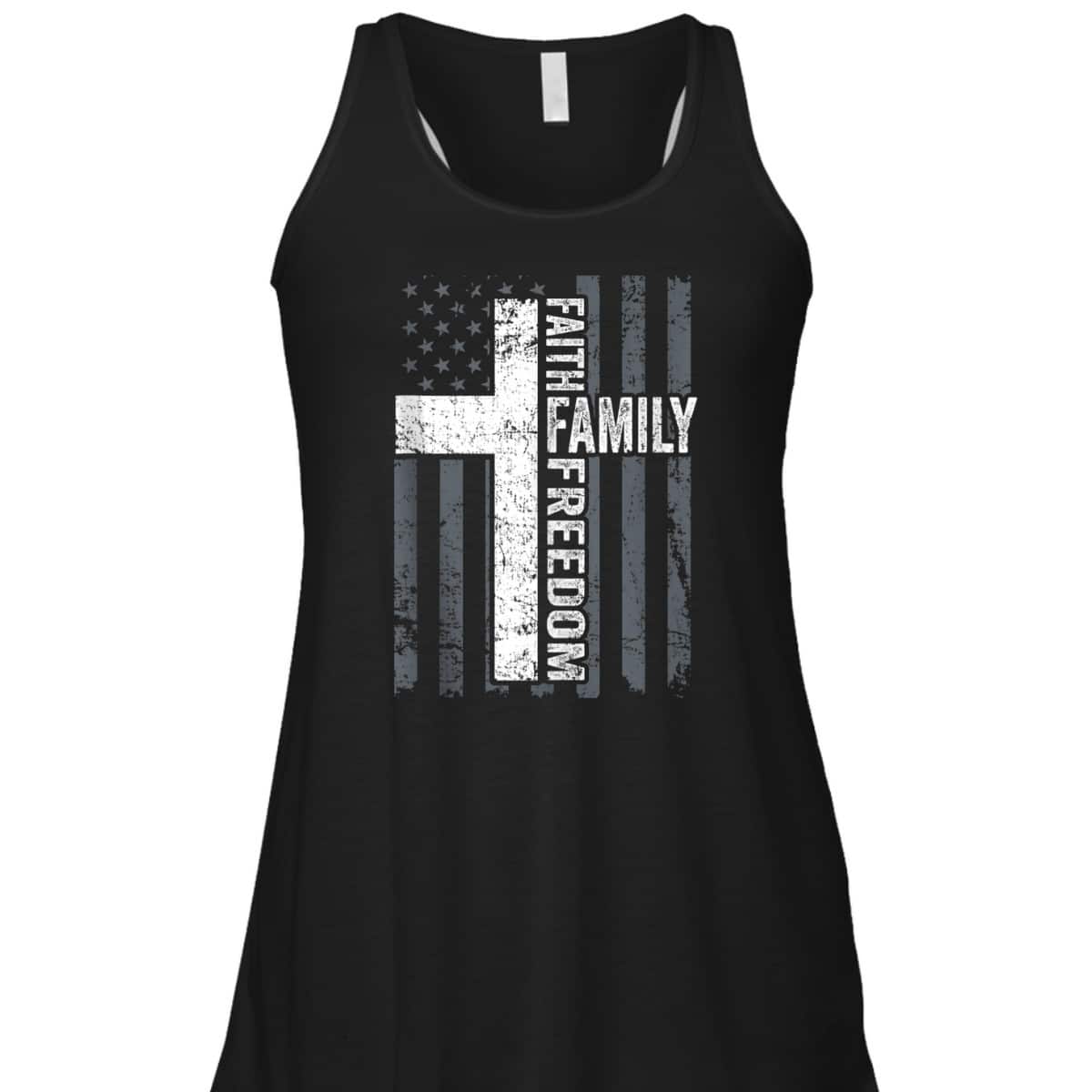 Faith Family And Freedom Patriotic Christian USA Cross Flag T-Shirt Faith Family And Freedom Patriotic Christian USA Cross Flag T-Shirt