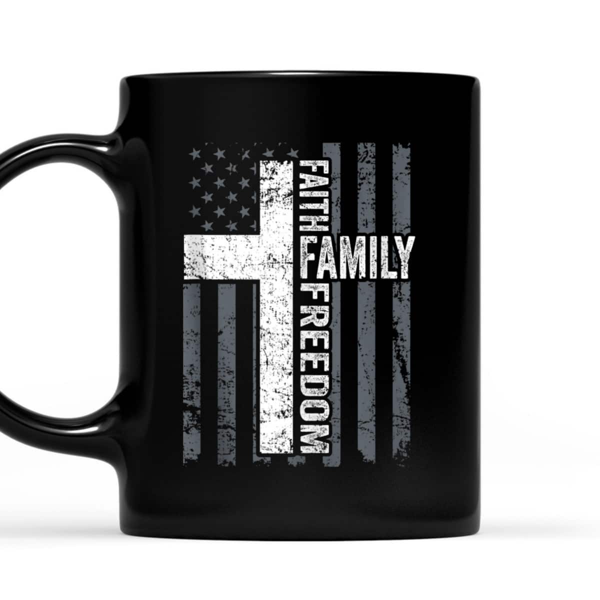 Faith Family And Freedom Patriotic Christian USA Cross Flag T-Shirt Faith Family And Freedom Patriotic Christian USA Cross Flag T-Shirt