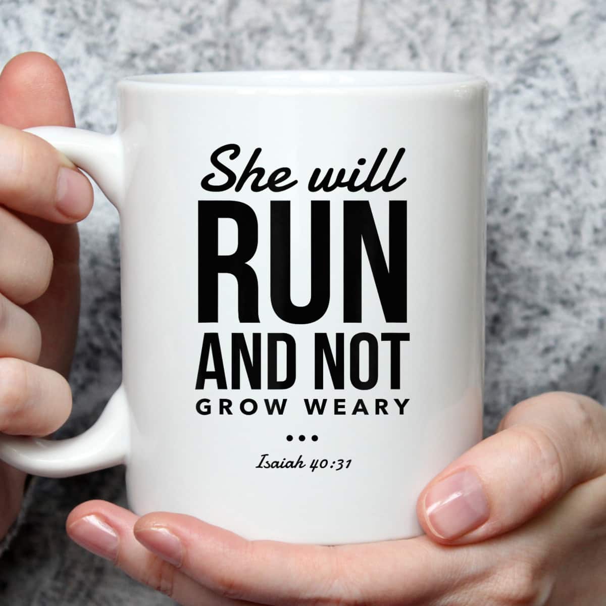 Christian Bible Verse Religious Runner She Will Run And Not Grow Weary T-Shirt