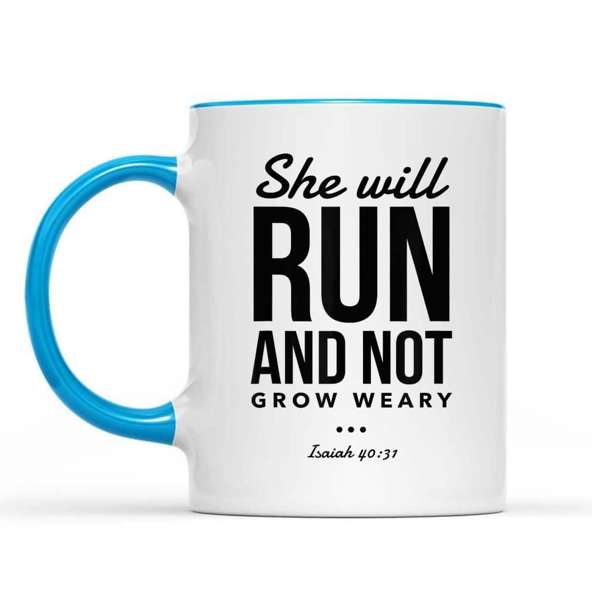 Christian Bible Verse Religious Runner She Will Run And Not Grow Weary T-Shirt