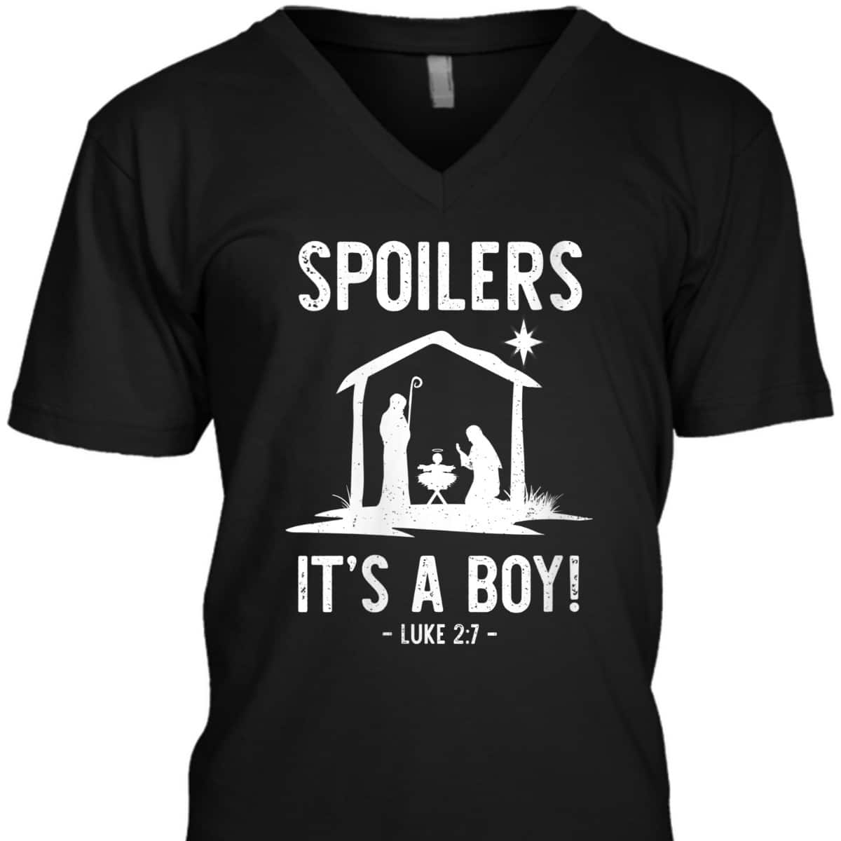 Bible Verse Christmas Spoilers It's A Boy Jesus Birth Christian T-Shirt Bible Verse Christmas Spoilers It's A Boy Jesus Birth Christian T-Shirt