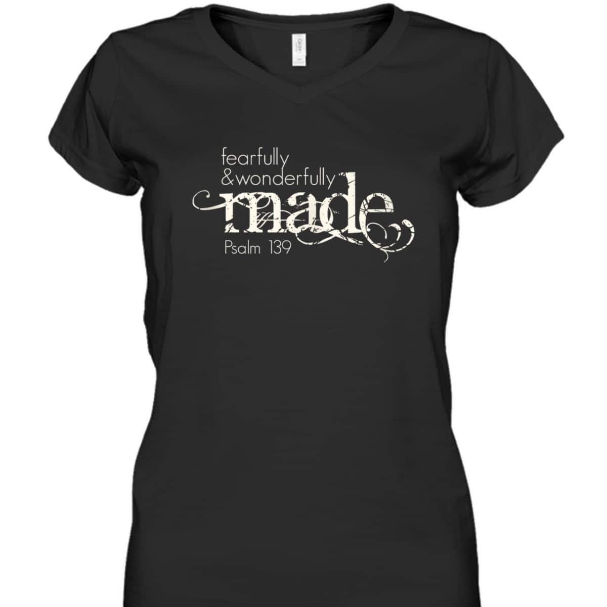 Fearfully & Wonderfully Made Psalm 139 Christian Faith Bible T-Shirt