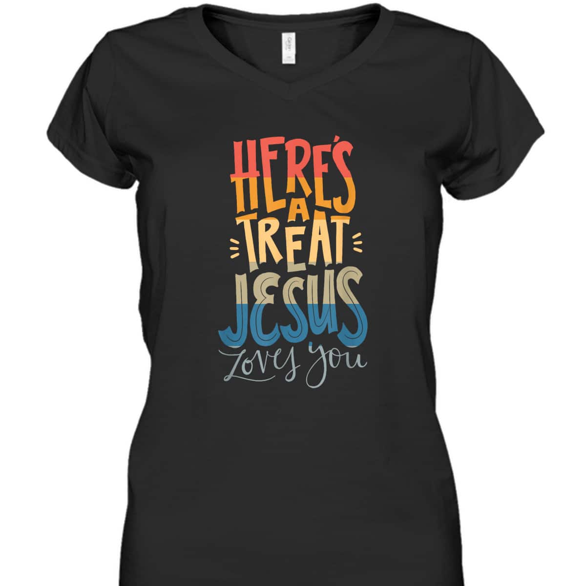 Here's A Treat Jesus Loves You Christian Halloween T-Shirt Here's A Treat Jesus Loves You Christian Halloween T-Shirt