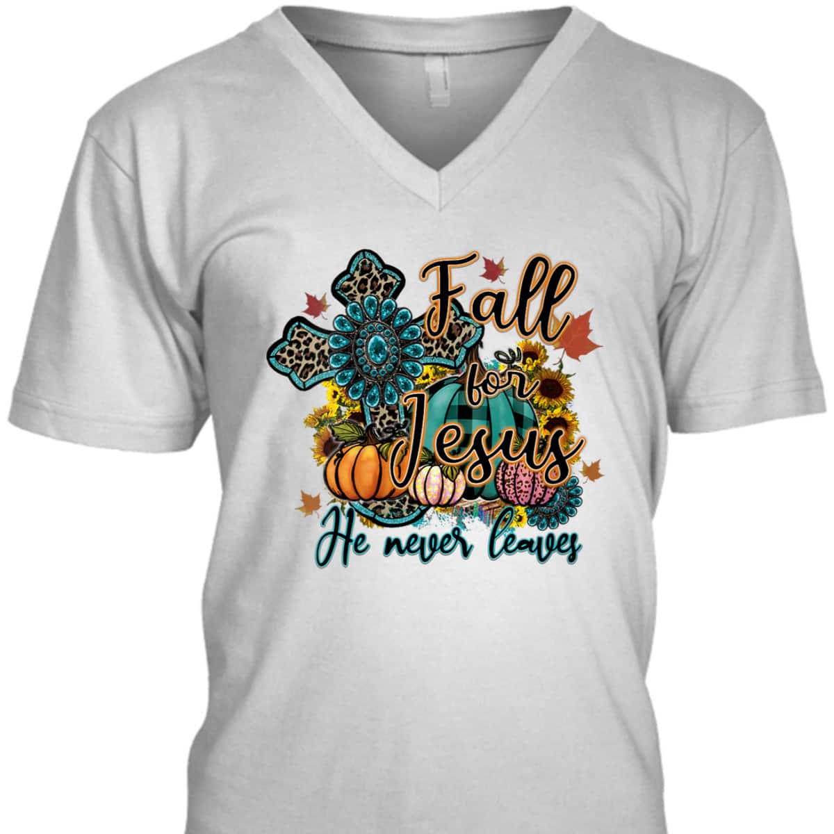 Thanksgiving Halloween Gift Fall For Jesus He Never Leaves Christian Dinner T-Shirt Thanksgiving Halloween Gift Fall For Jesus He Never Leaves Christian Dinner T-Shirt