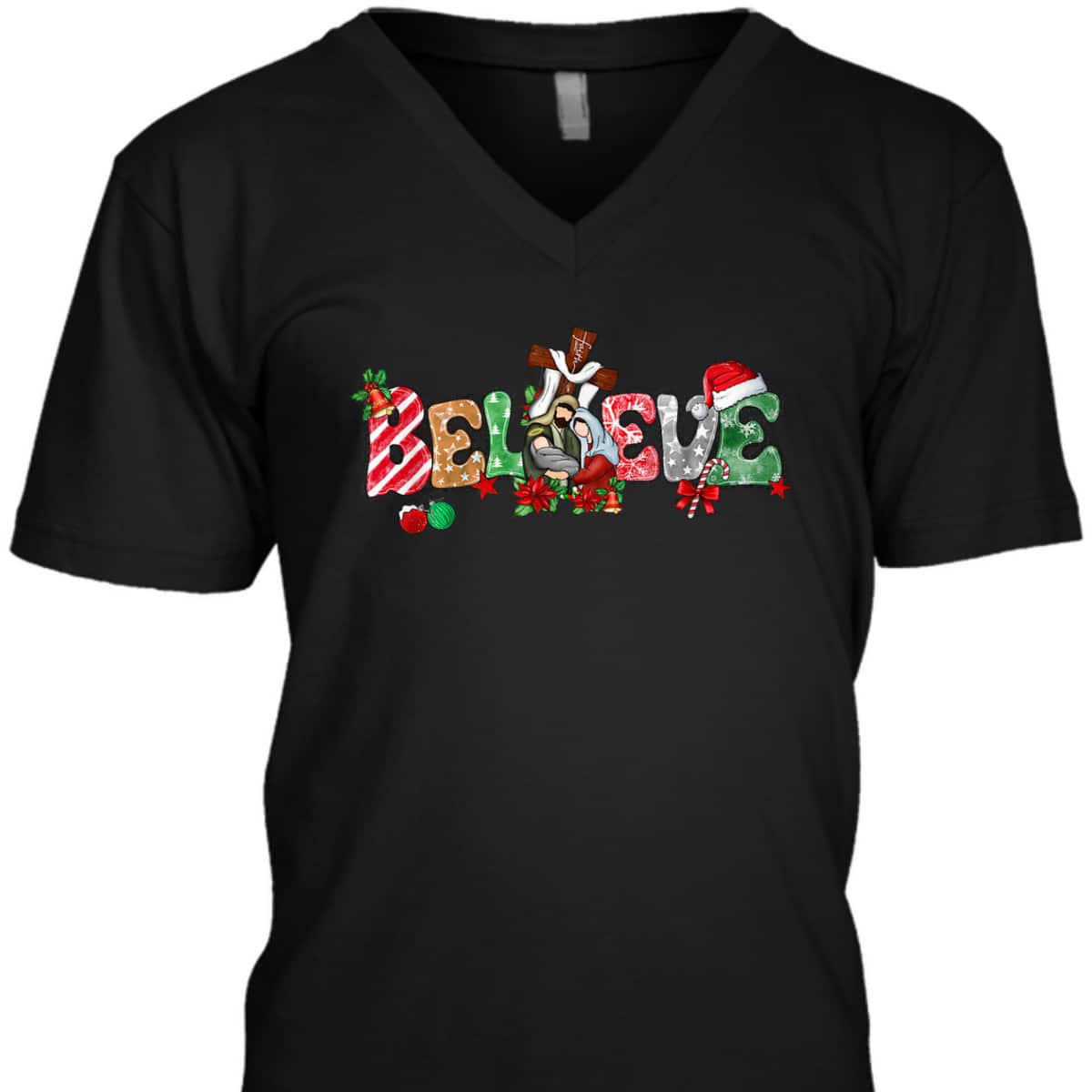 Christmas Believe Jesus Christian Xmas Jesus Family Faith T-Shirt Christmas Believe Jesus Christian Xmas Jesus Family Faith T-Shirt