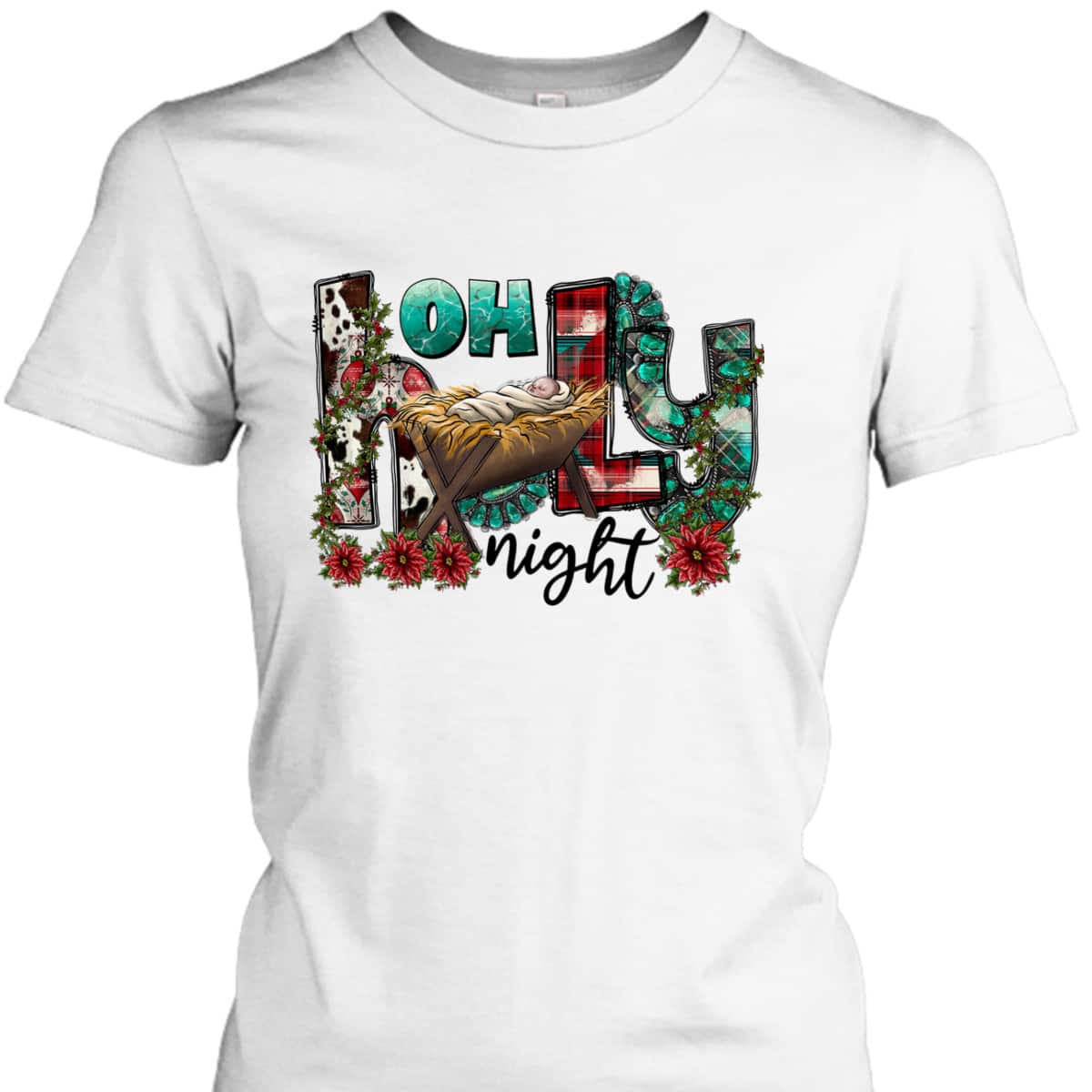 Oh Holy Night Jesus Christian Merry Christmas Xmas Vibes T-Shirt Oh Holy Night Jesus Christian Merry Christmas Xmas Vibes T-Shirt