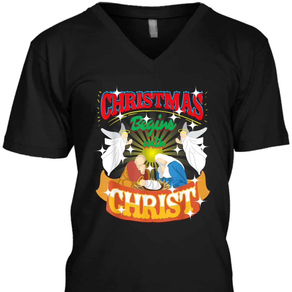 Christmas Begins With Christ Christian Jesus Xmas T-Shirt Christmas Begins With Christ Christian Jesus Xmas T-Shirt
