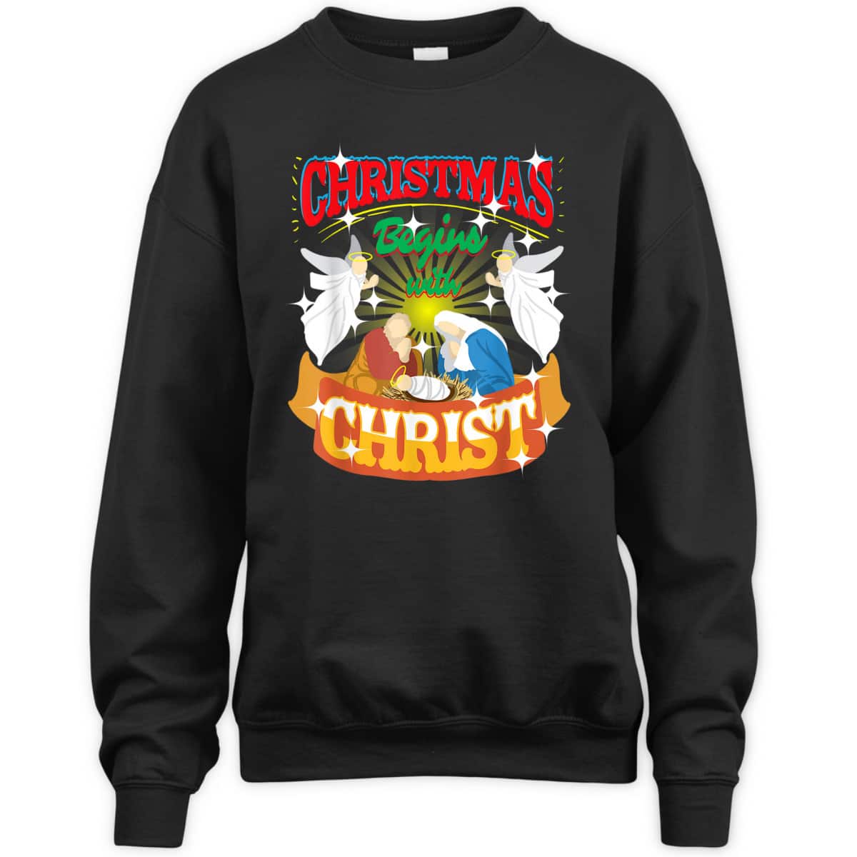 Christmas Begins With Christ Christian Jesus Xmas T-Shirt Christmas Begins With Christ Christian Jesus Xmas T-Shirt