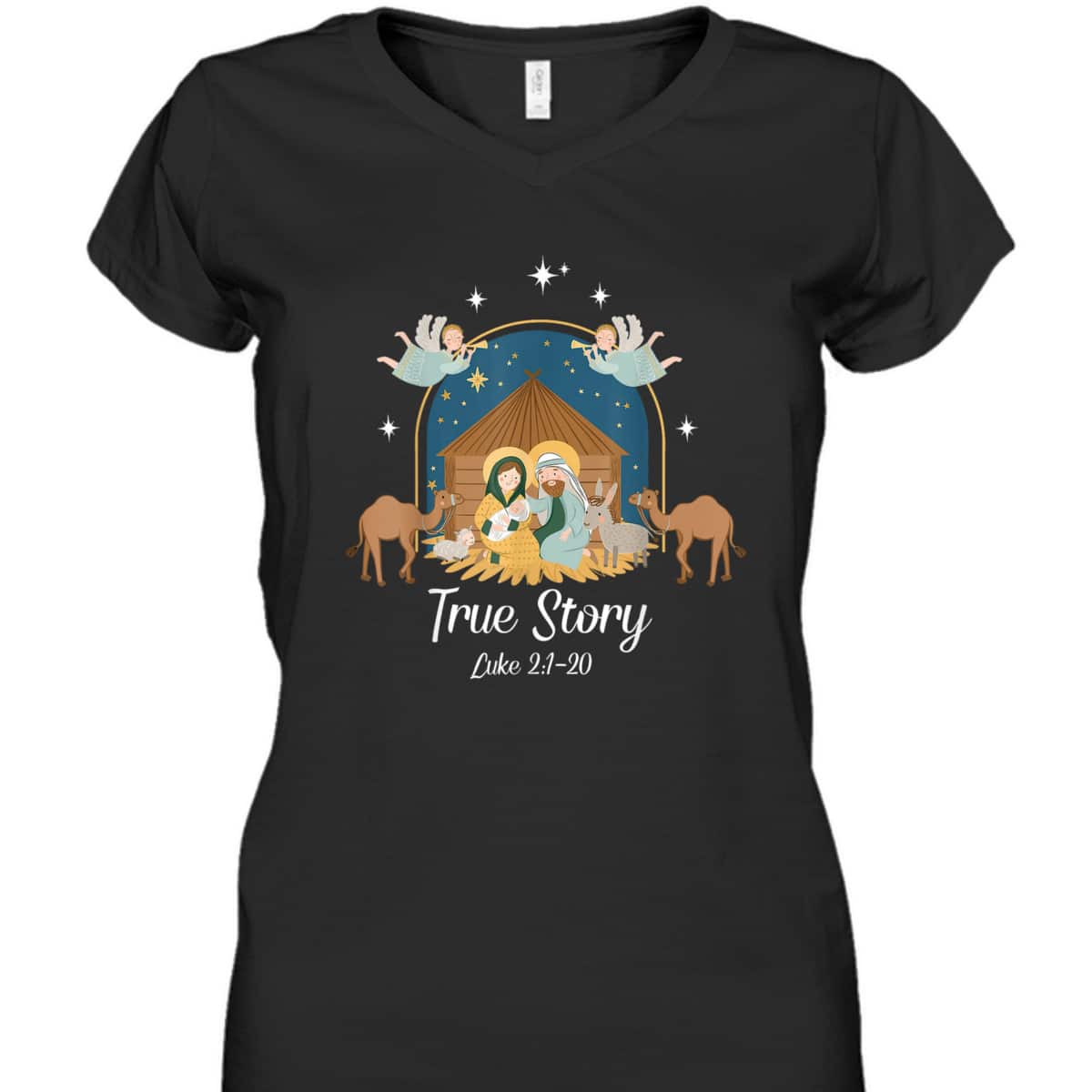 True Story Nativity Scene Christmas Baby Jesus Christian Bible Verse T-Shirt True Story Nativity Scene Christmas Baby Jesus Christian Bible Verse T-Shirt