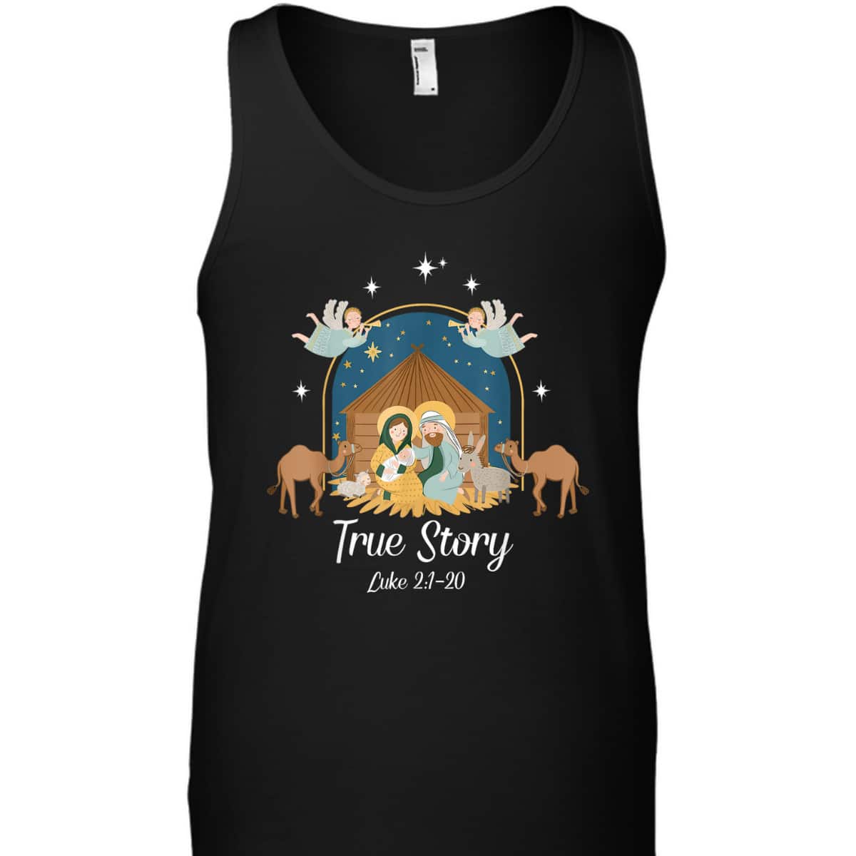 True Story Nativity Scene Christmas Baby Jesus Christian Bible Verse T-Shirt True Story Nativity Scene Christmas Baby Jesus Christian Bible Verse T-Shirt