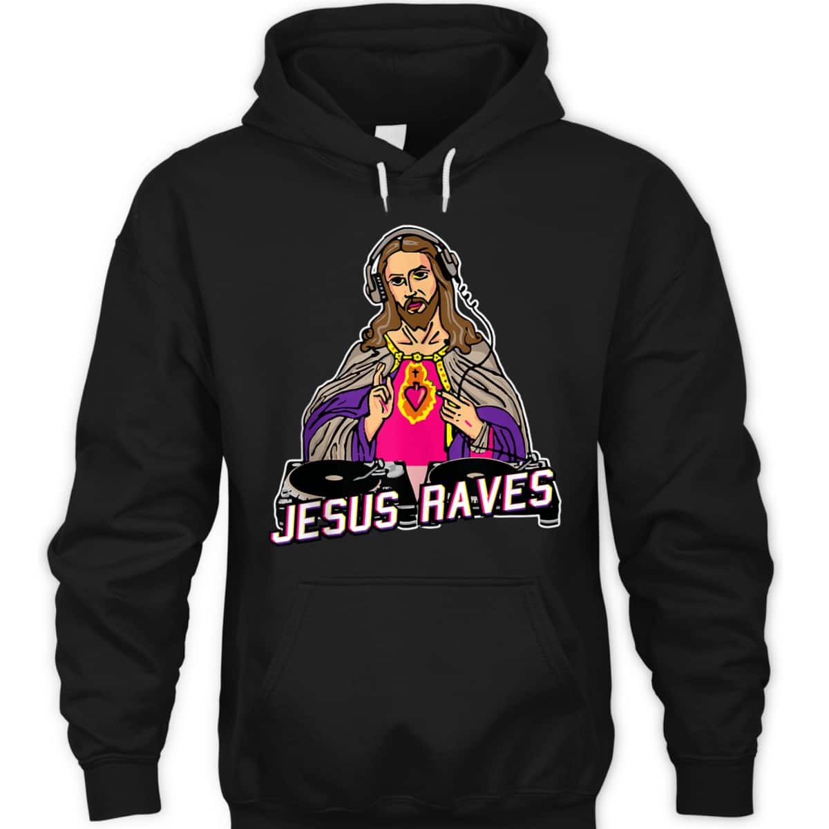 Jesus Raves Christmas EDM Music X-Mas Party Christian DJ T-Shirt Jesus Raves Christmas EDM Music X-Mas Party Christian DJ T-Shirt