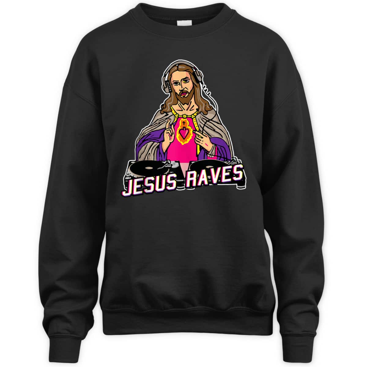 Jesus Raves Christmas EDM Music X-Mas Party Christian DJ T-Shirt Jesus Raves Christmas EDM Music X-Mas Party Christian DJ T-Shirt