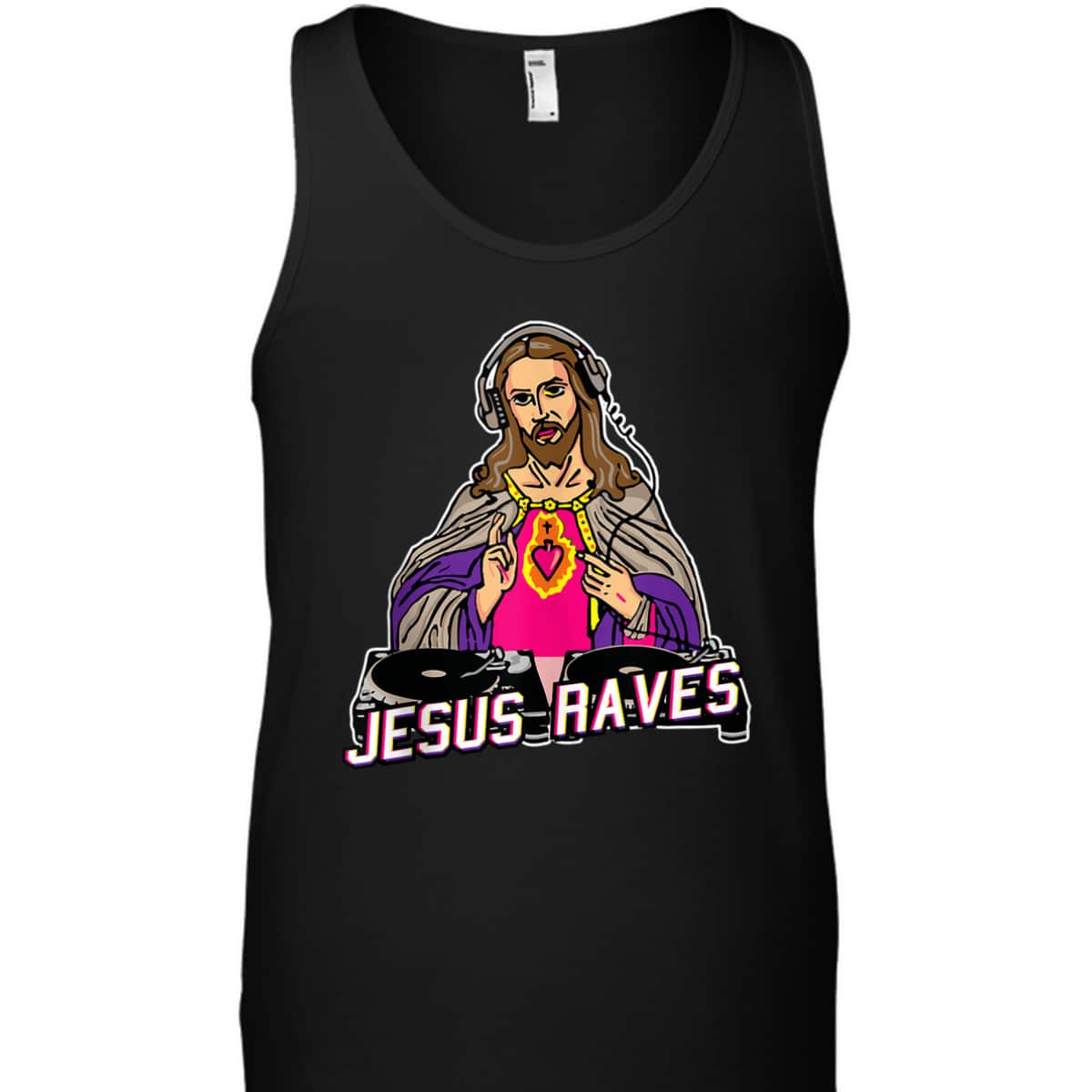 Jesus Raves Christmas EDM Music X-Mas Party Christian DJ T-Shirt Jesus Raves Christmas EDM Music X-Mas Party Christian DJ T-Shirt