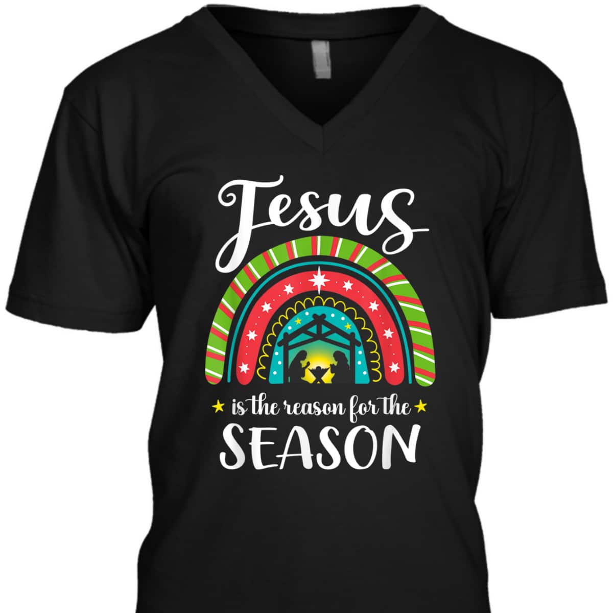 Christmas Christian Jesus Is The Reason For The Season Nativity Scene T-Shirt Christmas Christian Jesus Is The Reason For The Season Nativity Scene T-Shirt