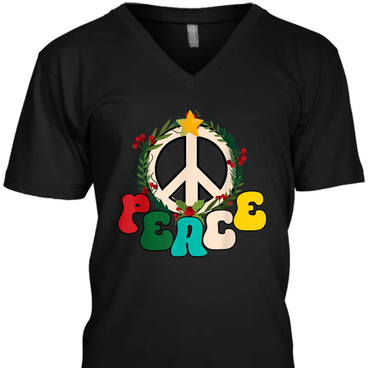 Christmas Peace Sign Peace Christmas T-Shirt Christmas Peace Sign Peace Christmas T-Shirt