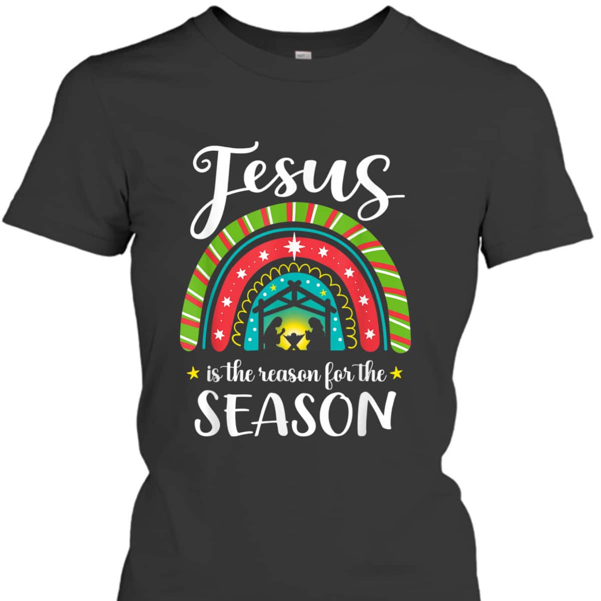 Christmas Christian Jesus Is The Reason For The Season Nativity Scene T-Shirt Christmas Christian Jesus Is The Reason For The Season Nativity Scene T-Shirt