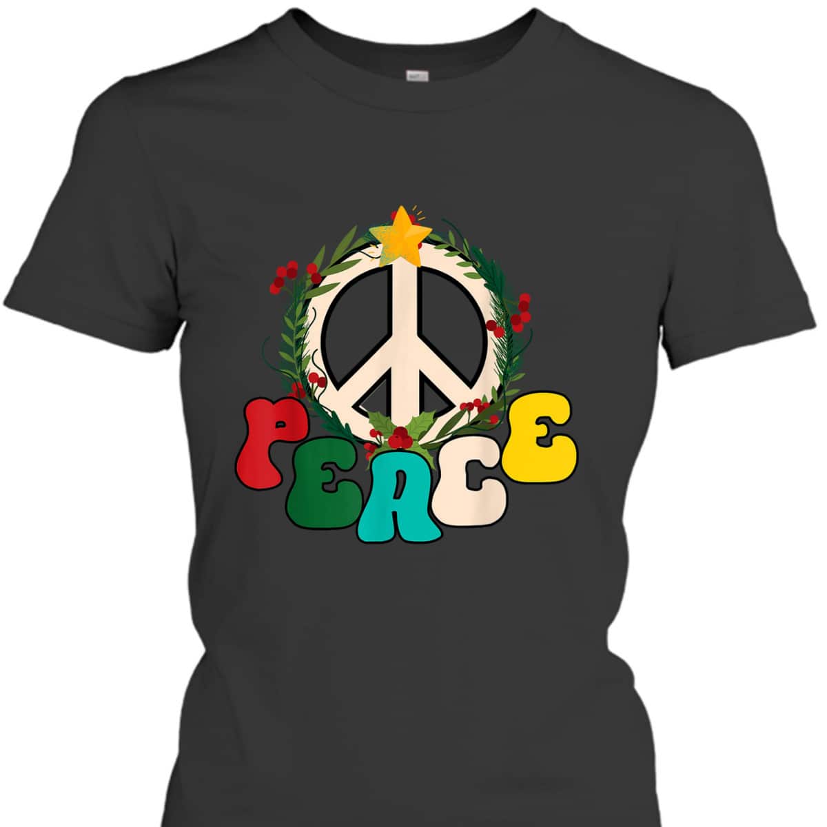 Christmas Peace Sign Peace Christmas T-Shirt Christmas Peace Sign Peace Christmas T-Shirt