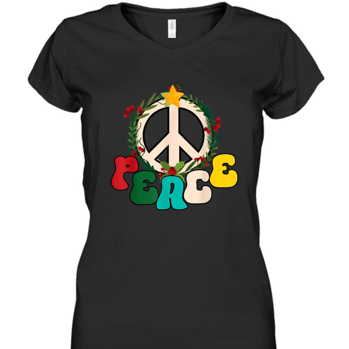 Christmas Peace Sign Peace Christmas T-Shirt Christmas Peace Sign Peace Christmas T-Shirt